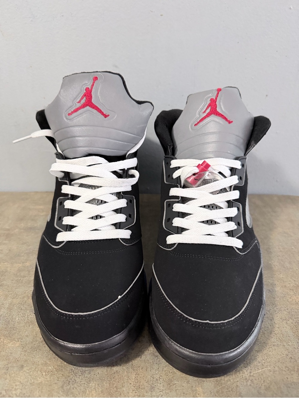 Nike Men's Black/Gray Sneakers with Pink Jumpman